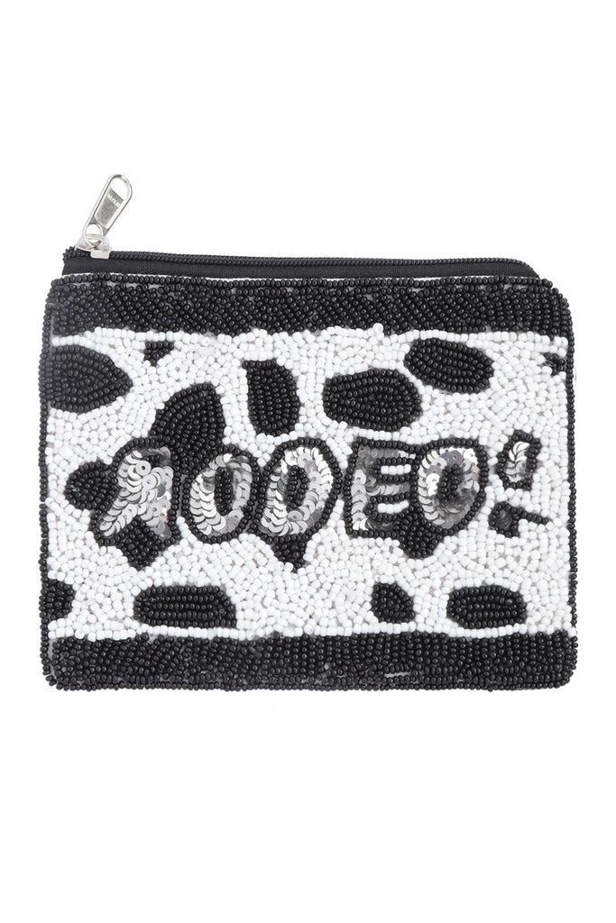WESTERN BOOTS RODEO SEEDBEAD COIN POUCH