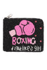 BOXING FIGHT LIKE A GIRL SEED BEADS COIN POUCH