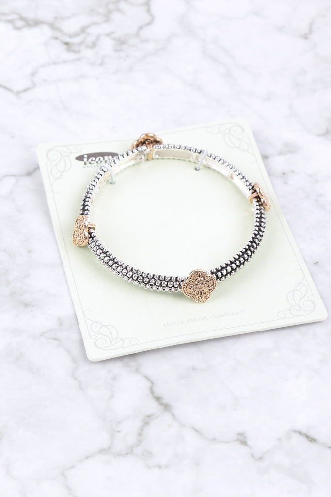 TAILORED STACKABLE BEAD CHARM BRACELET