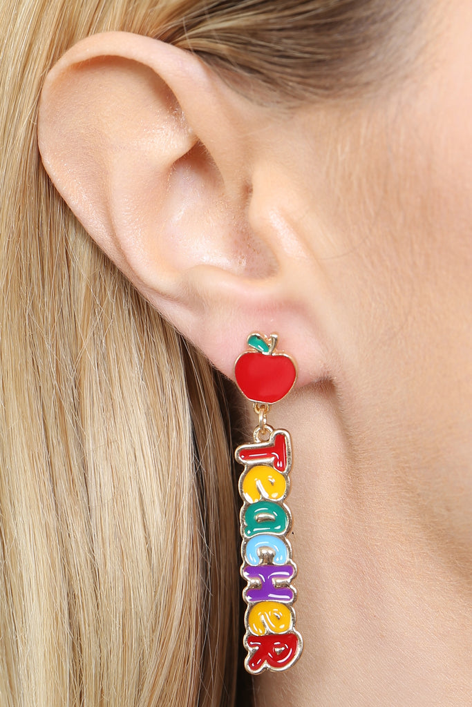 TEACHER'S DAY APPLE DROP EARRINGS