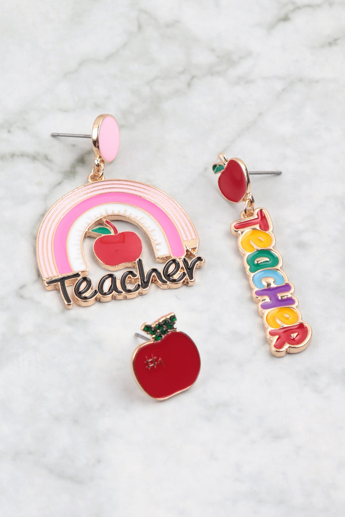 TEACHER'S DAY APPLE DROP EARRINGS