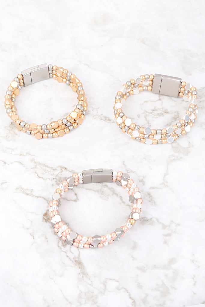 CCB EDGY BEAD CHARM MAGNETIC LOCK BRACELET