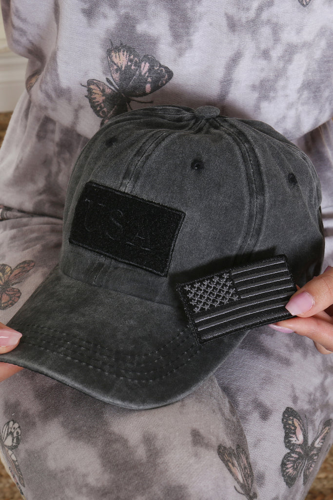 USA DOUBLE PATCH FLAG BASEBALL CAP