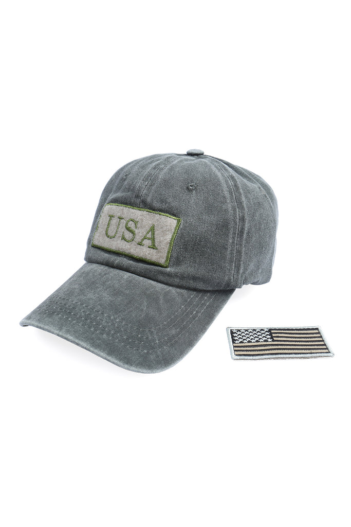 USA DOUBLE PATCH FLAG BASEBALL CAP