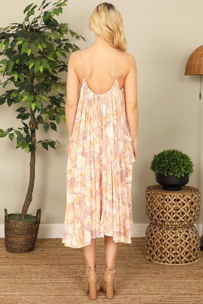 Floral Lace Halter Side Pocket Mini Dress