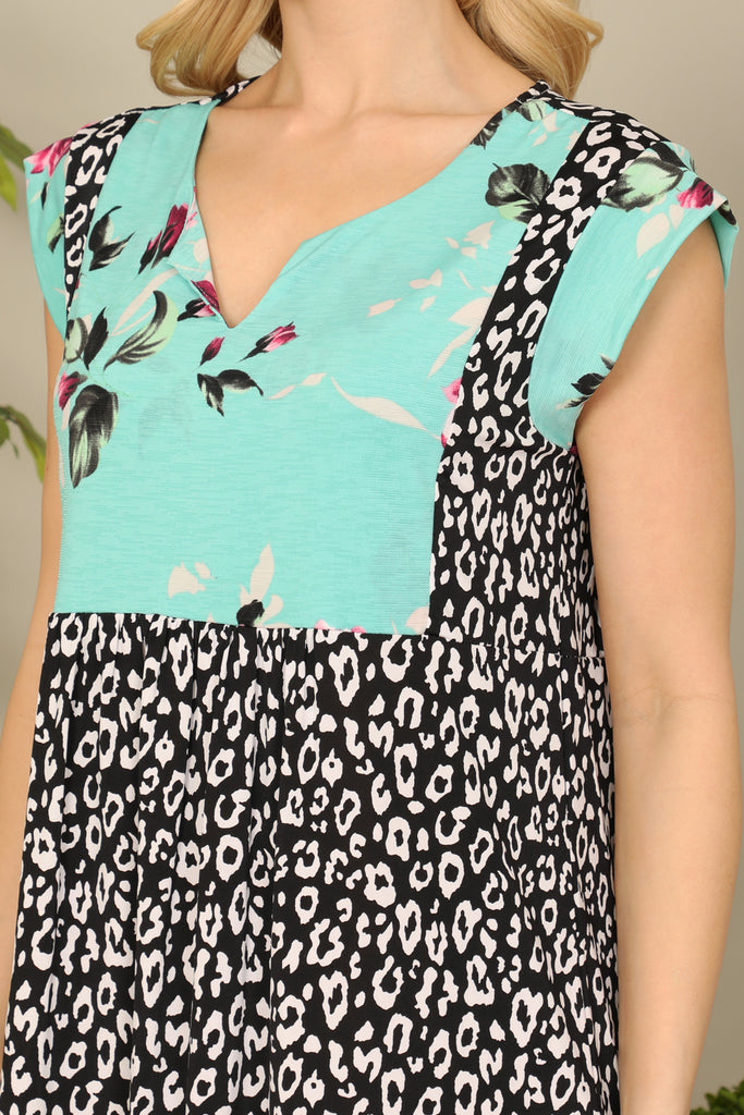 Animal Print Contrast Dress