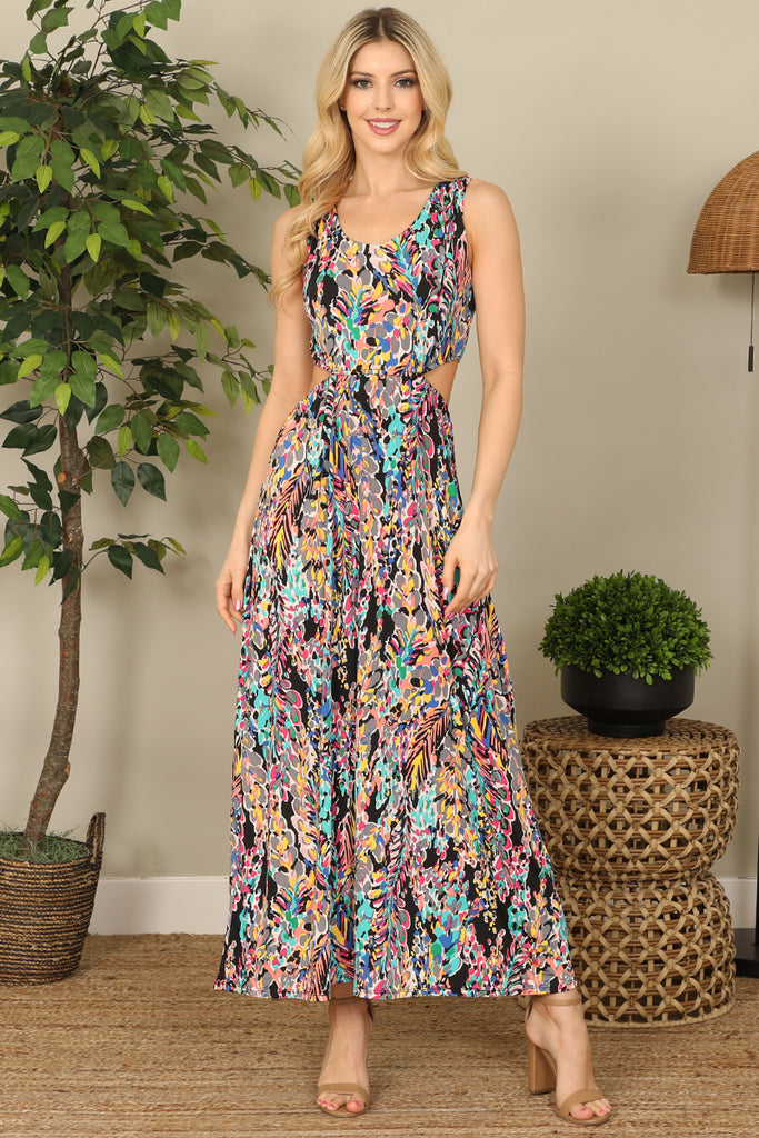 Sleeveless Side Cut-Out Maxi Dress