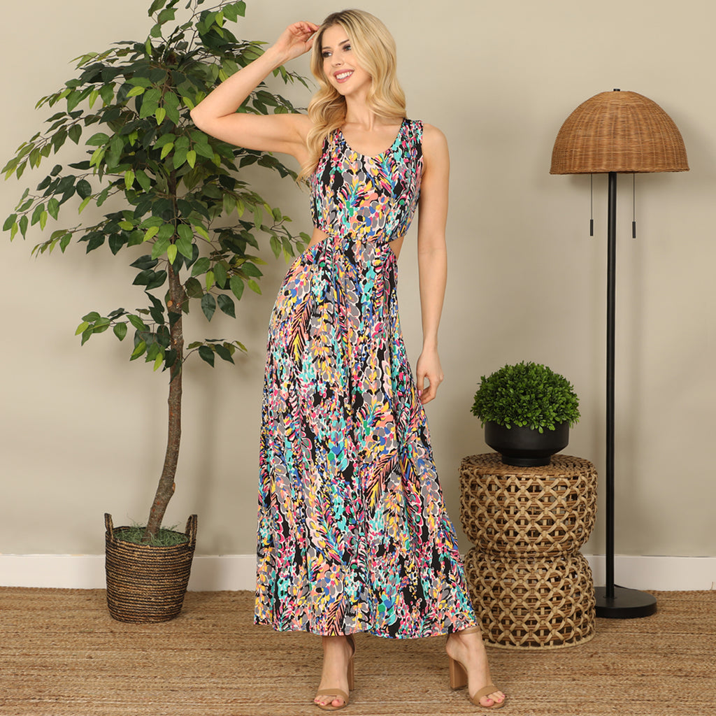 Sleeveless Side Cut-Out Maxi Dress