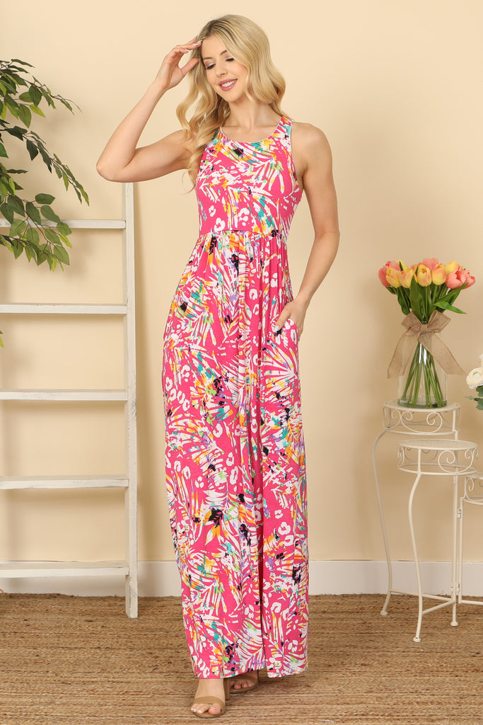 Printed Maxi Tank Dress