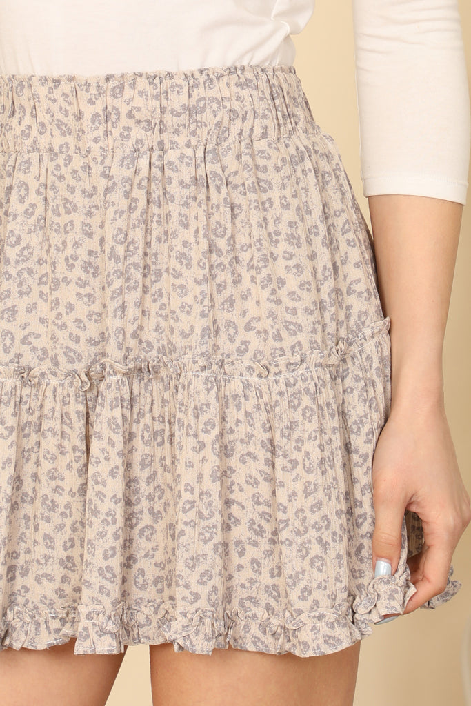 Ruffle Tiered Elastic Waist Skirt