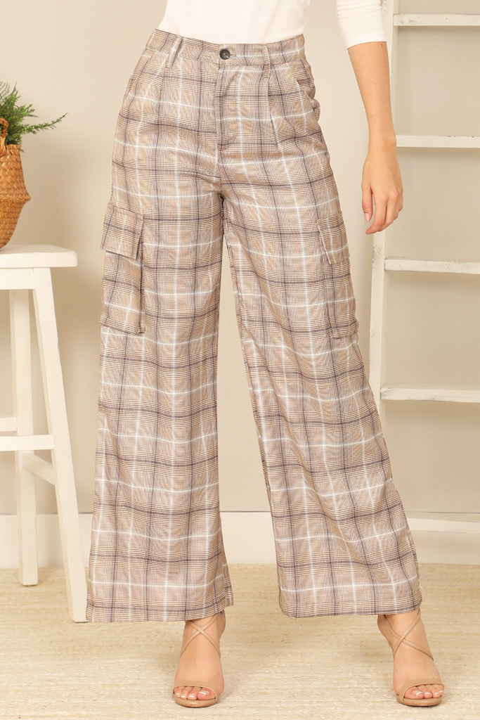 CARGO PLAID PANTS