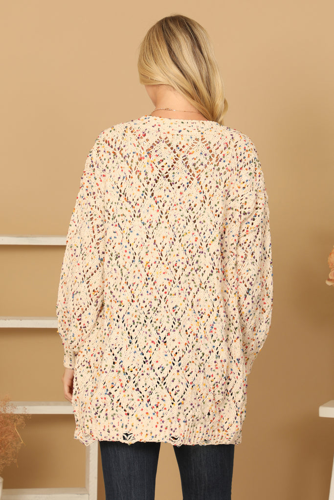 LONG SLEEVE CROCHET CARDIGAN