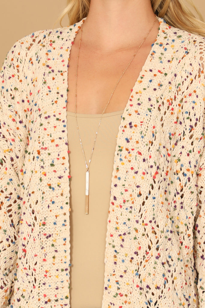 LONG SLEEVE CROCHET CARDIGAN