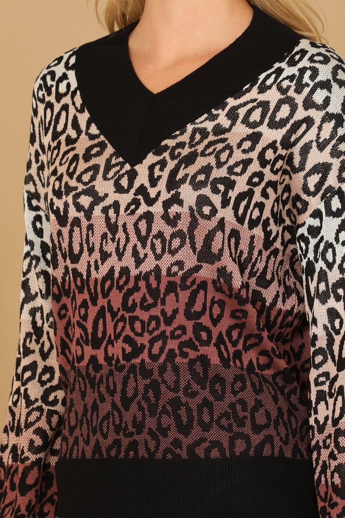 LEOPARD PRINT COLOR GRADIENT TOP