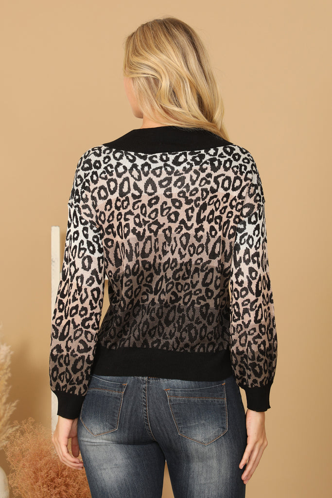 LEOPARD PRINT COLOR GRADIENT TOP