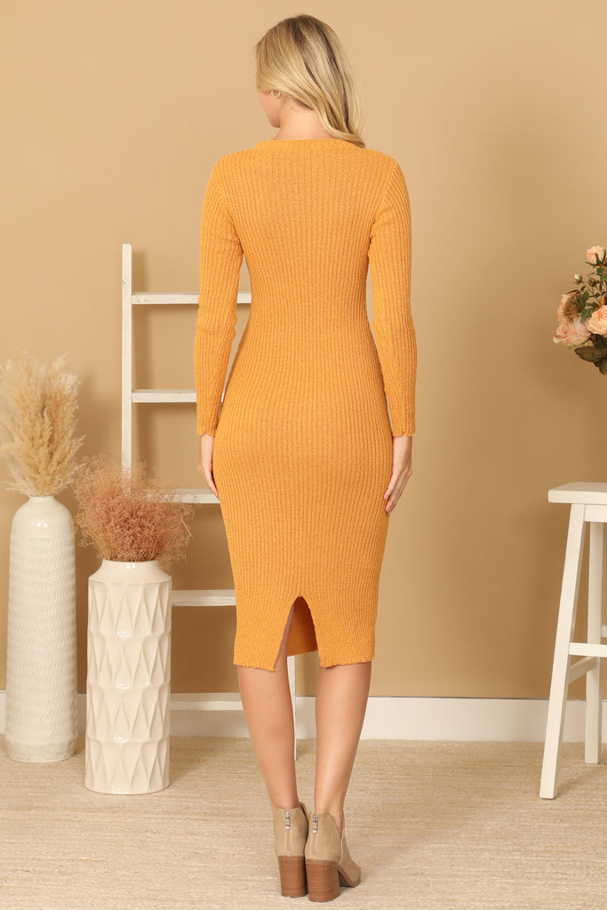 RIBBED SLEEVE SHAWL N SWEATER DRESS SET