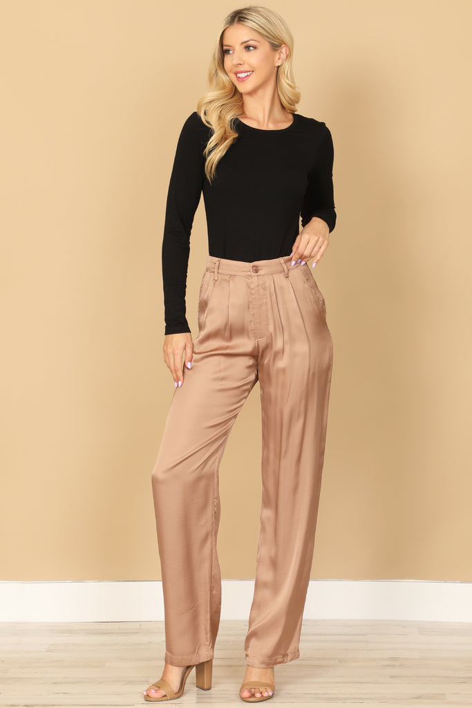 SATINY STRAIGHT PANTS