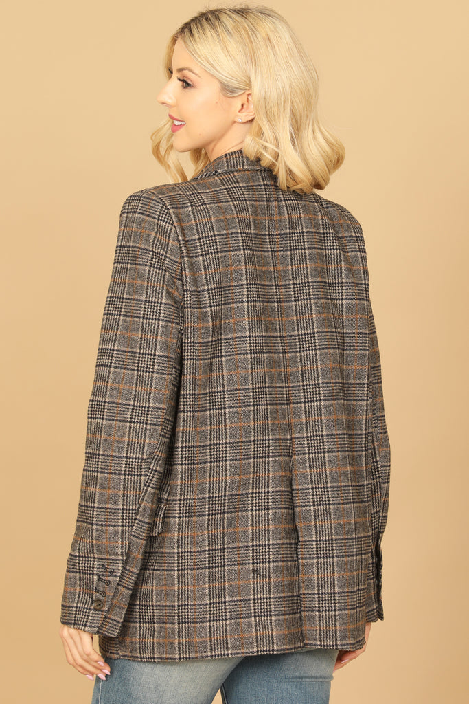 PLAID BLAZER