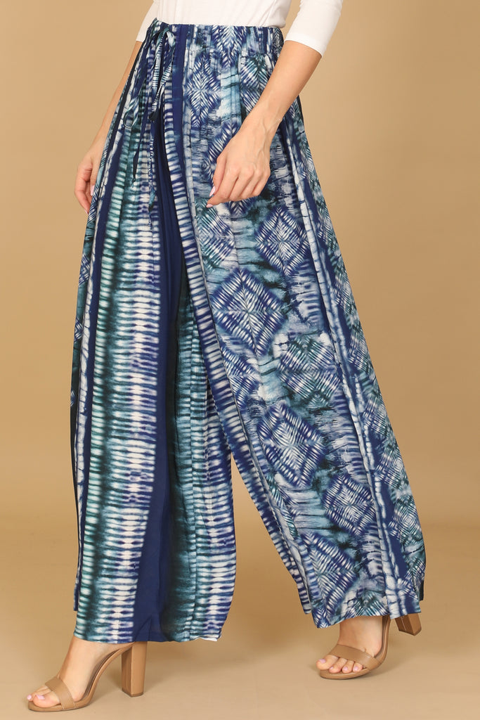 WAIST TIE TIE-DYE SQUARE PANTS