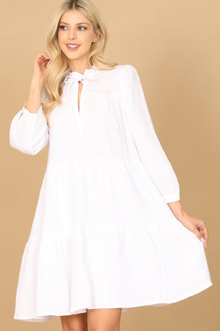 PUFF SLEEVE FRONT CUT-OUT CROP TOP