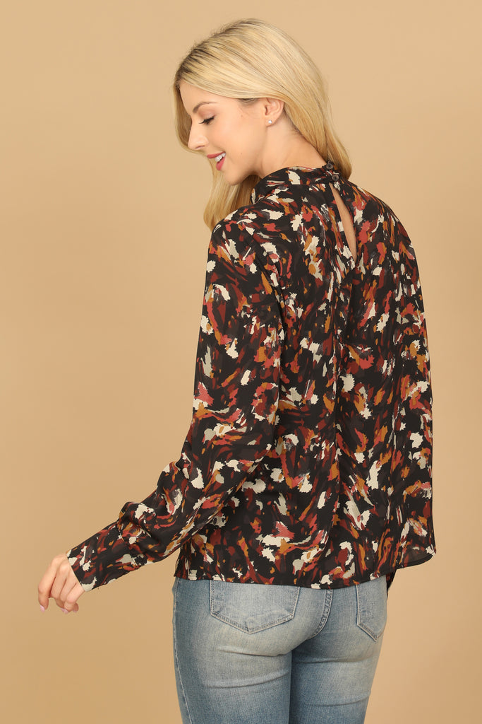 LONG SLEEVE PAINTERLY TOP