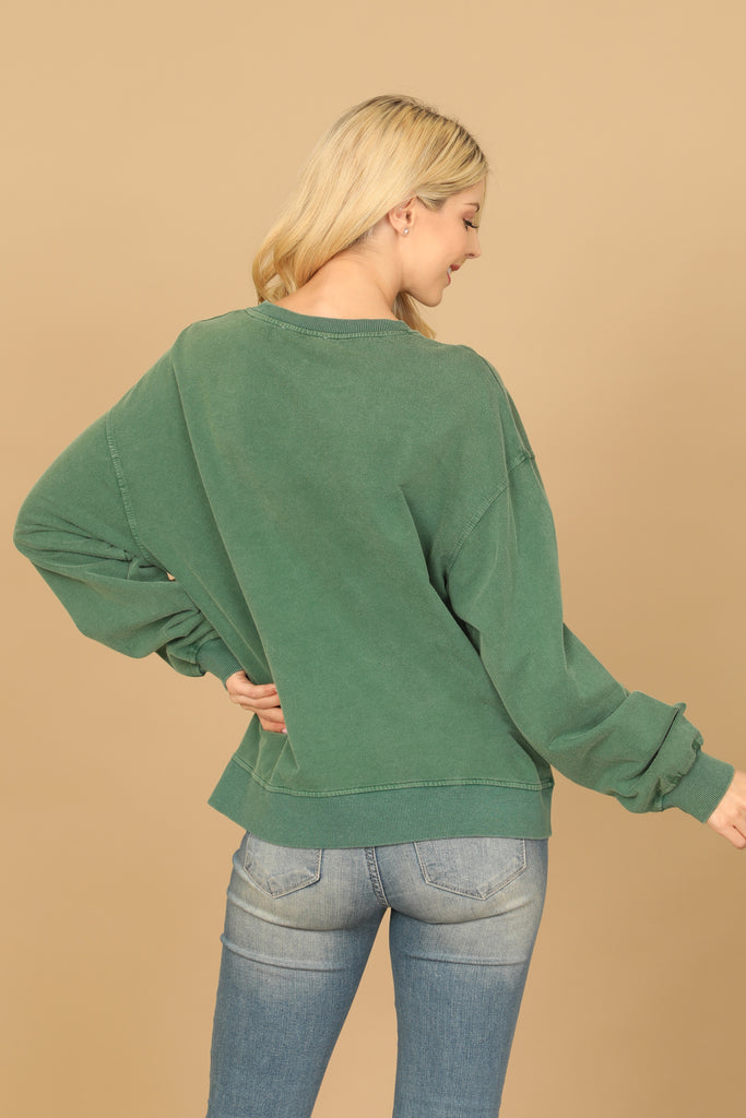 LONG SLEEVE "COZY SEASON" PRINT TOP