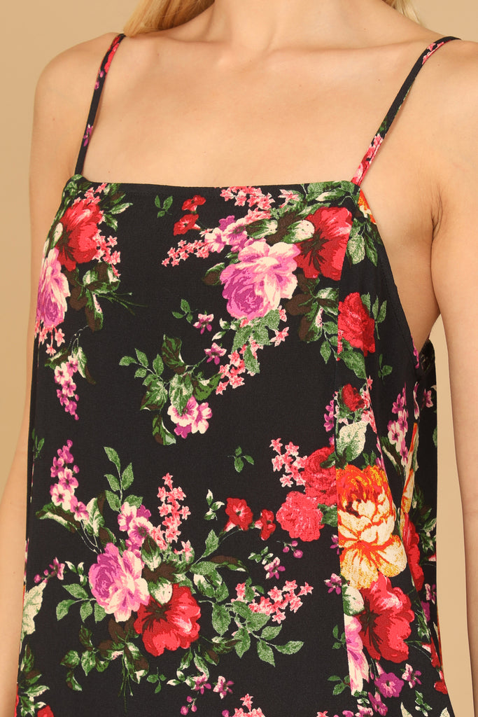 SPAGHETTI STRAP FLORAL MINI DRESS
