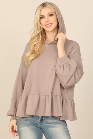 PLUS SIZE BUTTERFLY SLEEVE TEXTURED SOLID TOP