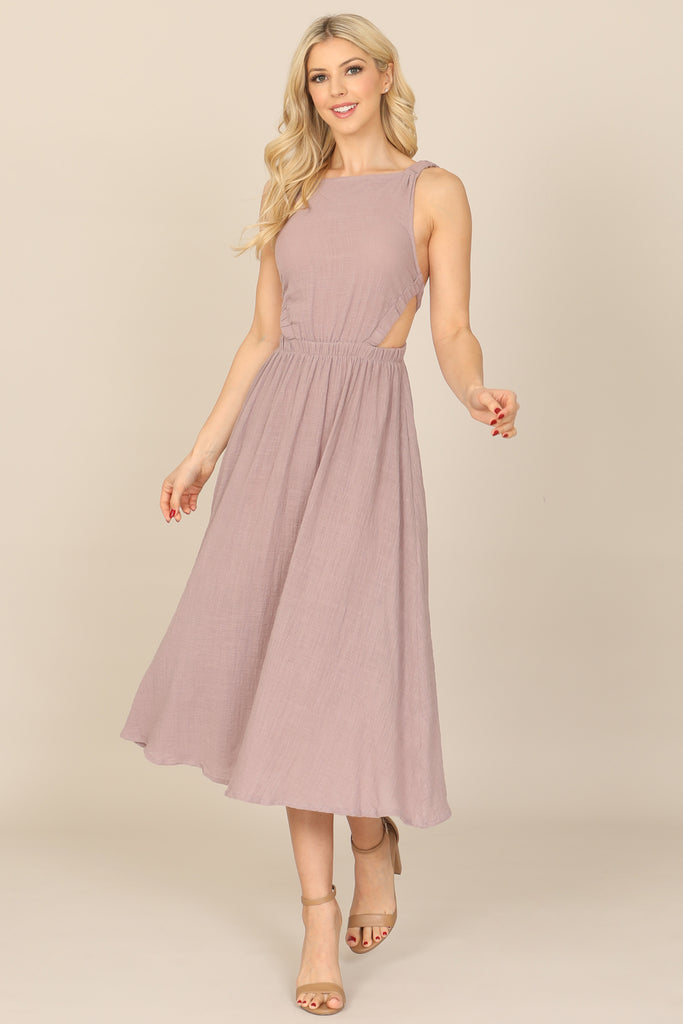 STRAPPY BACKLESS SIDE CUT-OUT DRESS