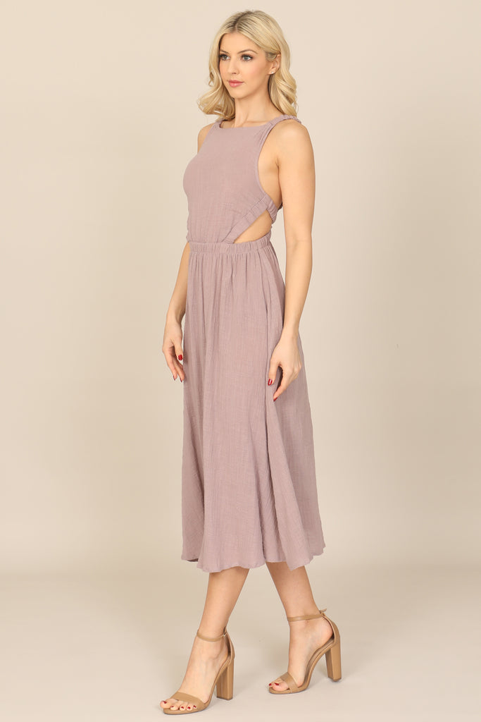 STRAPPY BACKLESS SIDE CUT-OUT DRESS