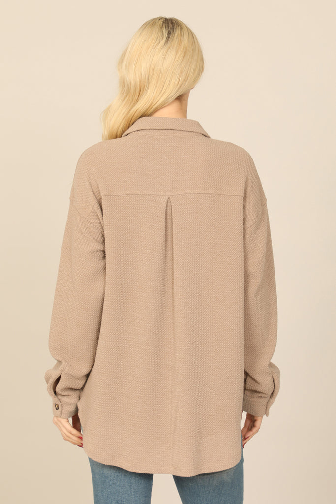 COLLARED BUTTON DOWN FRONT POCKET JACKET