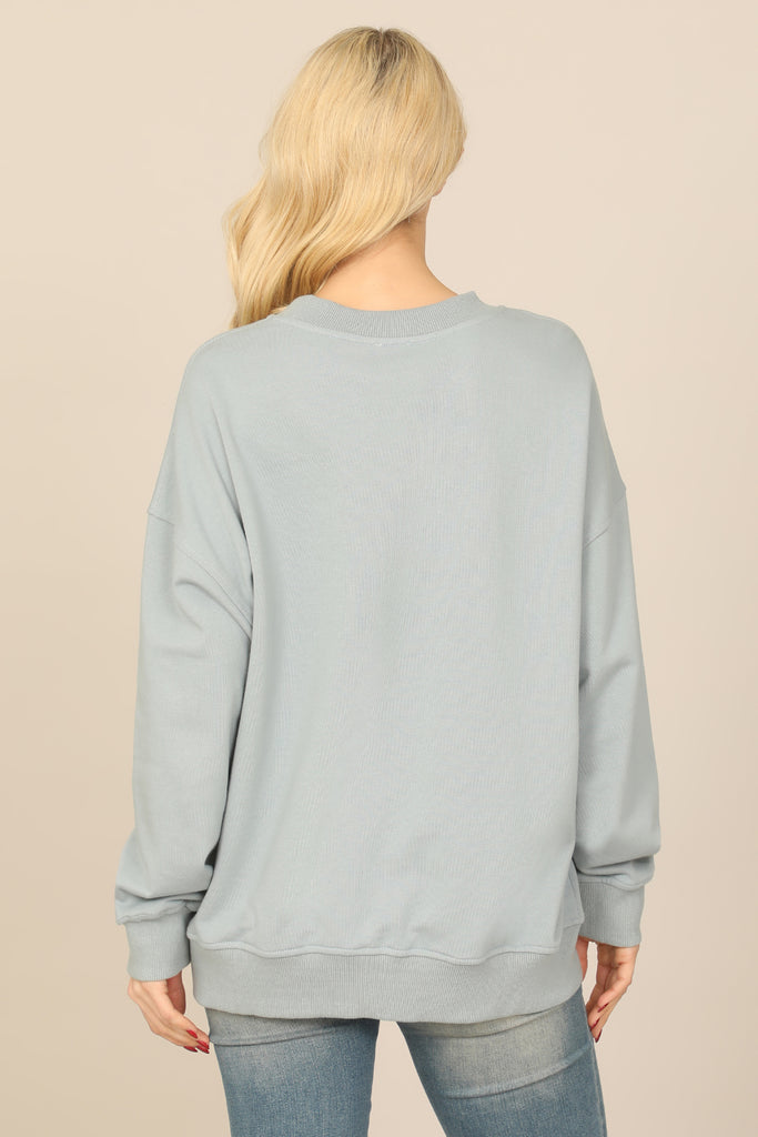 SWEATSHIRT "GOOD VIBES" PRINT TOP