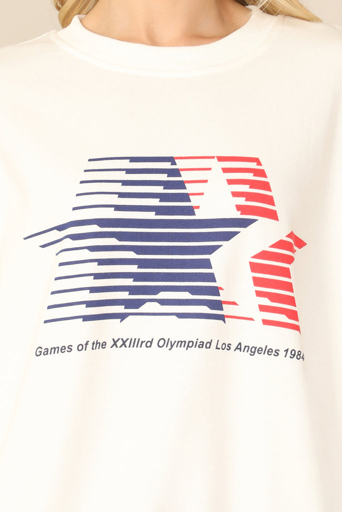 STAR STRIPE PRINT SWEATSHIRT