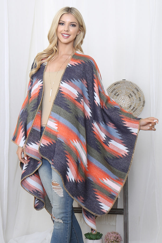 NAVOJO PATTERN WARMER KIMONO
