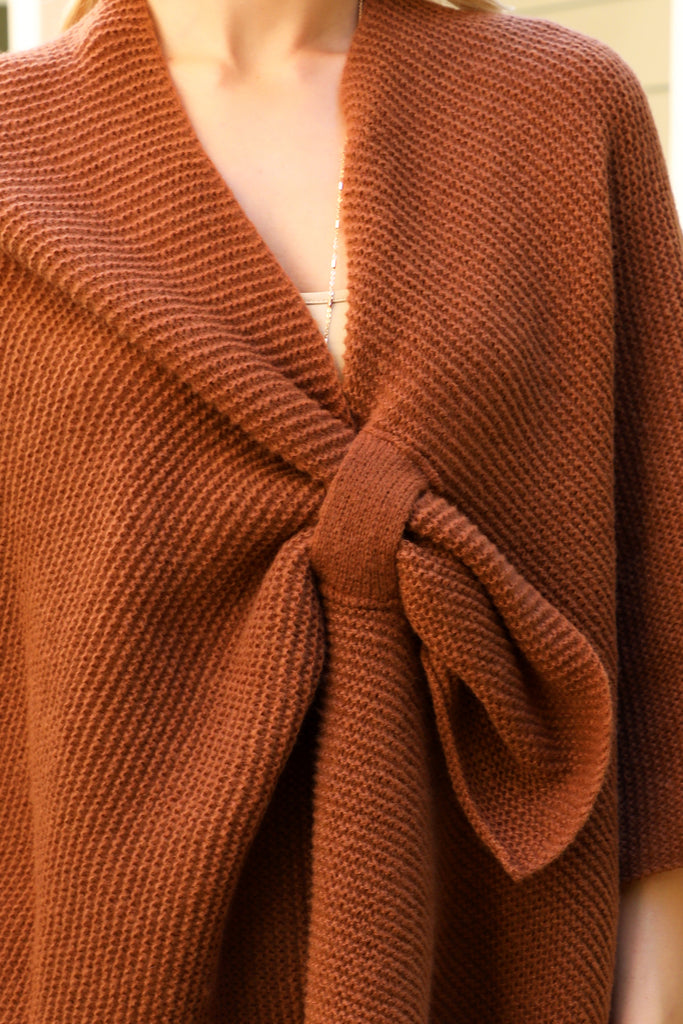 KNITTED SOLID COLOR INTERLOCK WRAP KIMONO - Riah Fashion