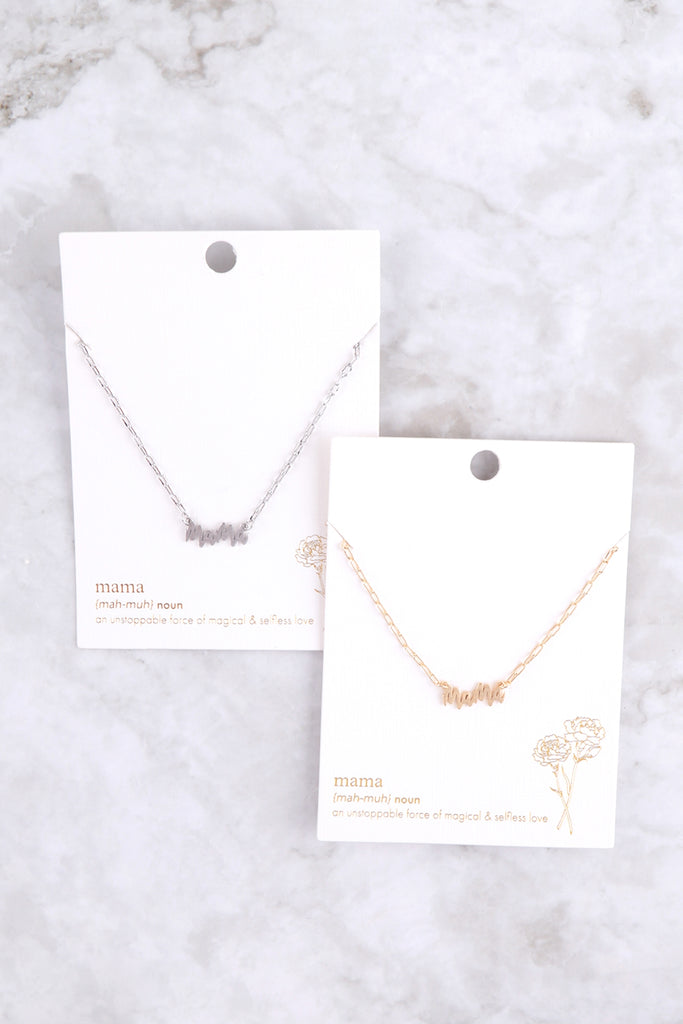 "MAMA" PERSONALIZE LETTER PENDANT BRASS CHAIN NECKLACE