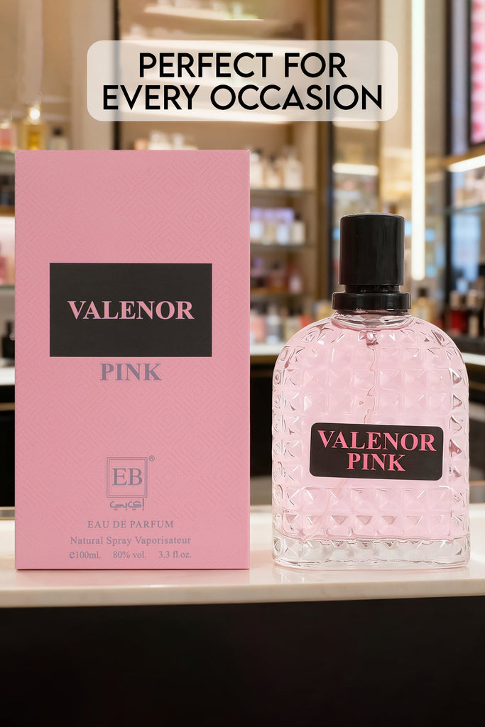 VALENOR PINK SPRAY PERFUME EAU DE PARFUM FOR WOMEN - 100ML/3.3FL.OZ.