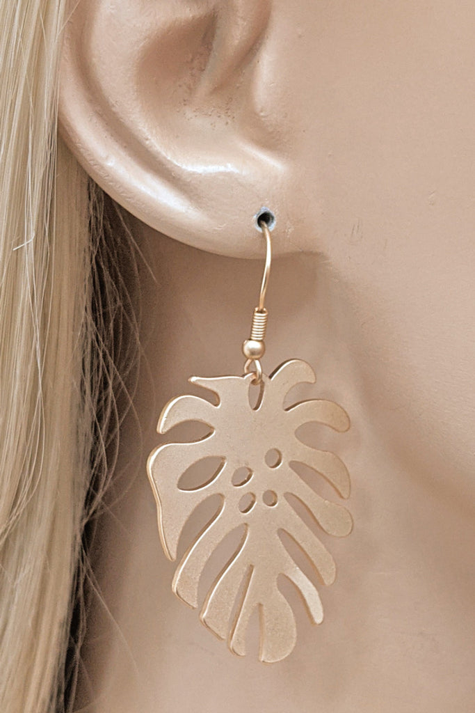 LEAF DROP FASHION EARRINGS