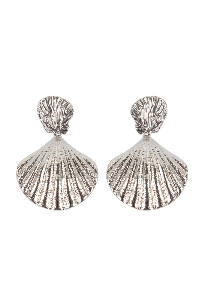 SILVER SEASHELL FASHION EARRINGS