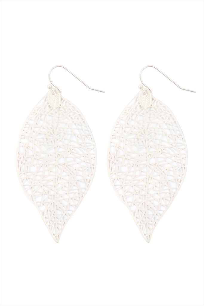 LEAF FILIGREE DANGLING EARRINGS