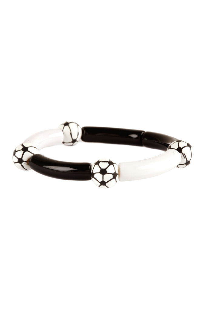 SPORTS GAMEDAY ACETATEPIPE WOOD ELASTIC BRACELET