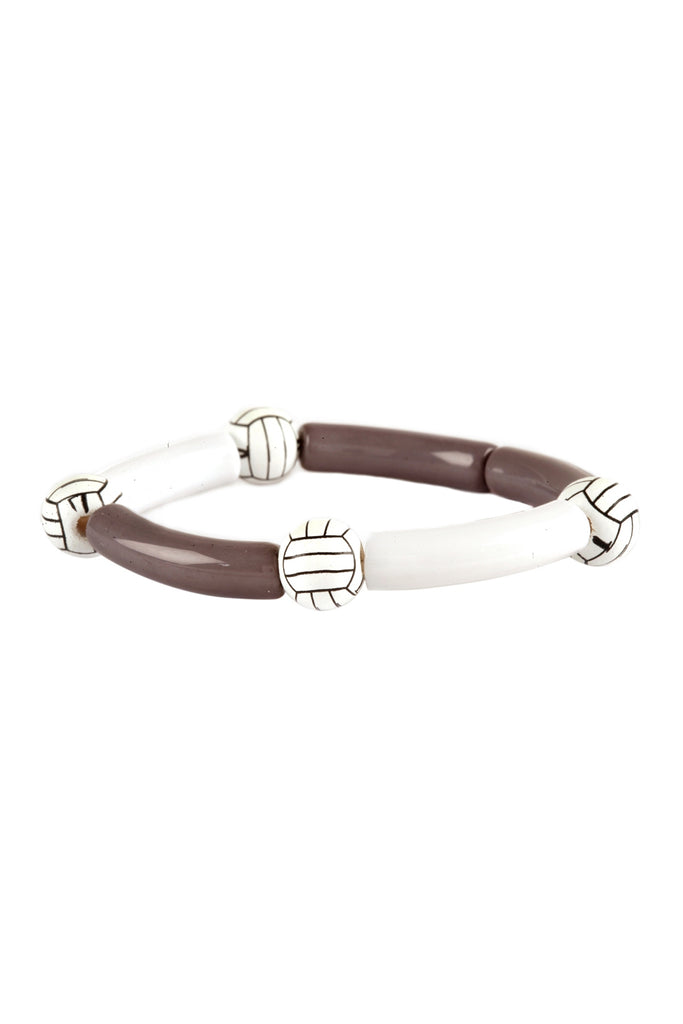 SPORTS GAMEDAY ACETATEPIPE WOOD ELASTIC BRACELET