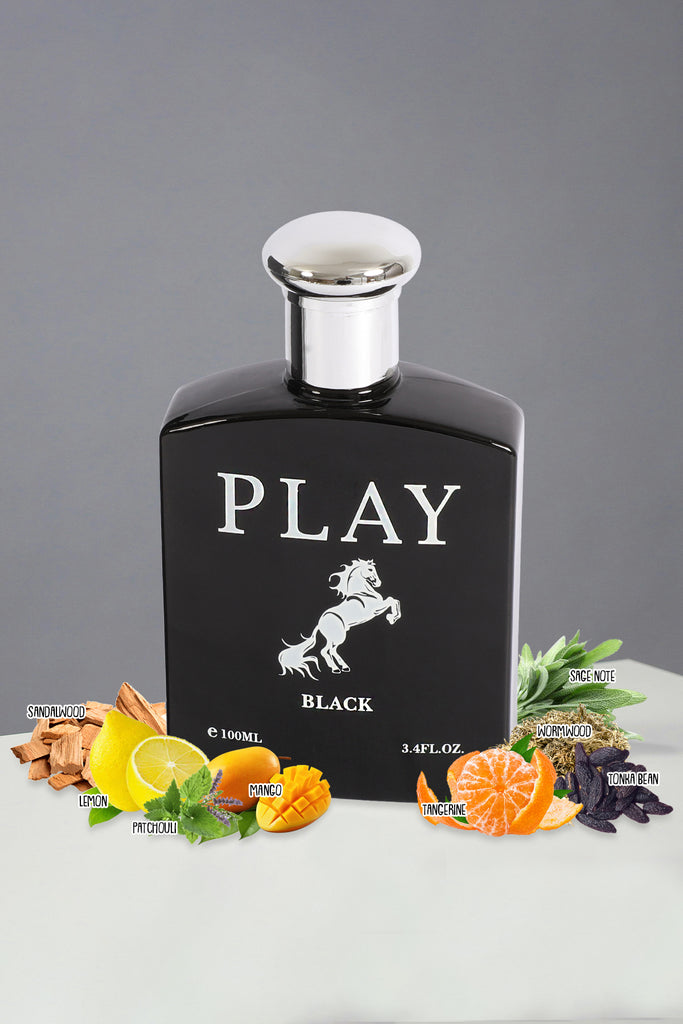 PLAY BLACK SPRAY COLOGNE EAU DE TOILETTE FOR MEN -100ML/3.4 FL.OZ.