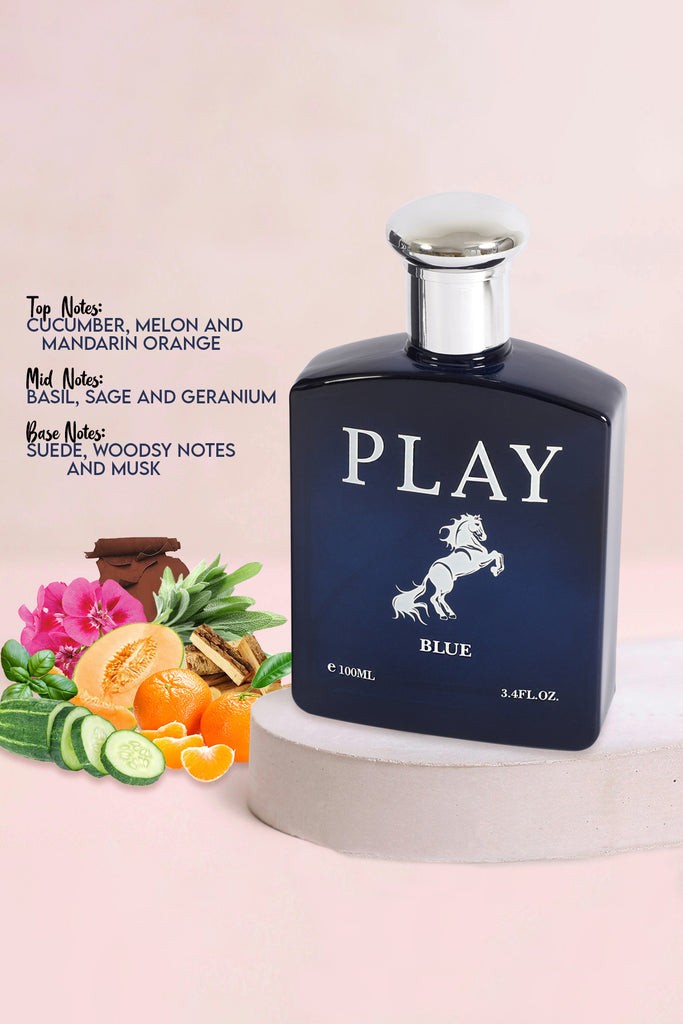 PLAY BLUE SPRAY COLOGNE EAU DE TOILETTE FOR MEN - 100ML/3.4 FL.OZ.