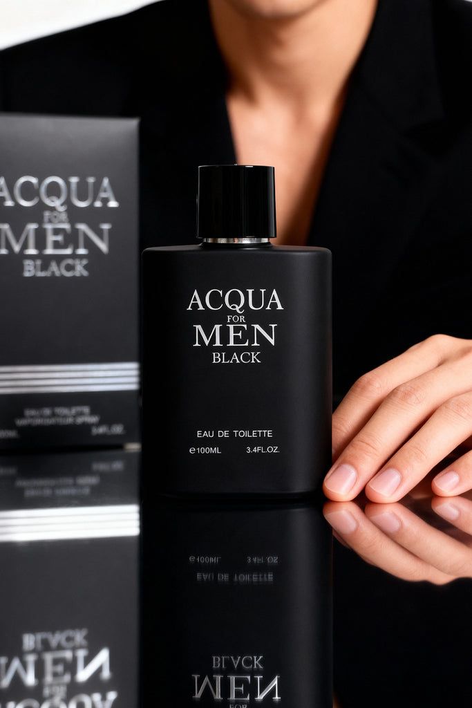 ACQUA FOR MEN BLACK SPRAY COLOGNE EAU DE TOILETTE FOR MEN - 100ML/3.4 FL.OZ.