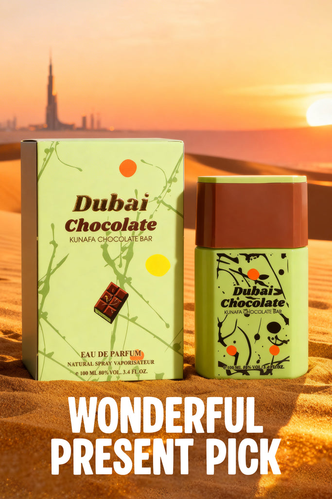 DUBAI CHOCOLATE KUNAFA CHOCOLATE BAR SPRAY PERFUME EAU DE PARFUM FOR MEN AND WOMEN - 100ML/3.4FL.OZ.