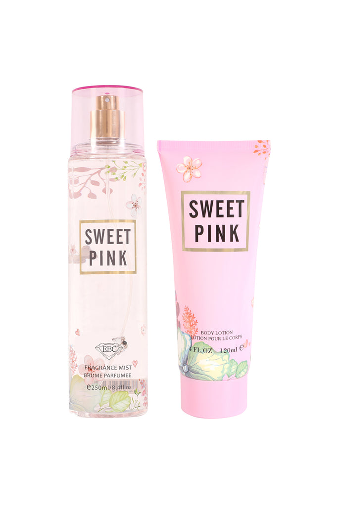 SWEET PINK FRAGRANCE MIST & BODY LOTION GIFT SET FOR WOMEN – 2 PIECE SET (250ML FRAGRANCE MIST + 120ML BODY LOTION) - Riah Fashion