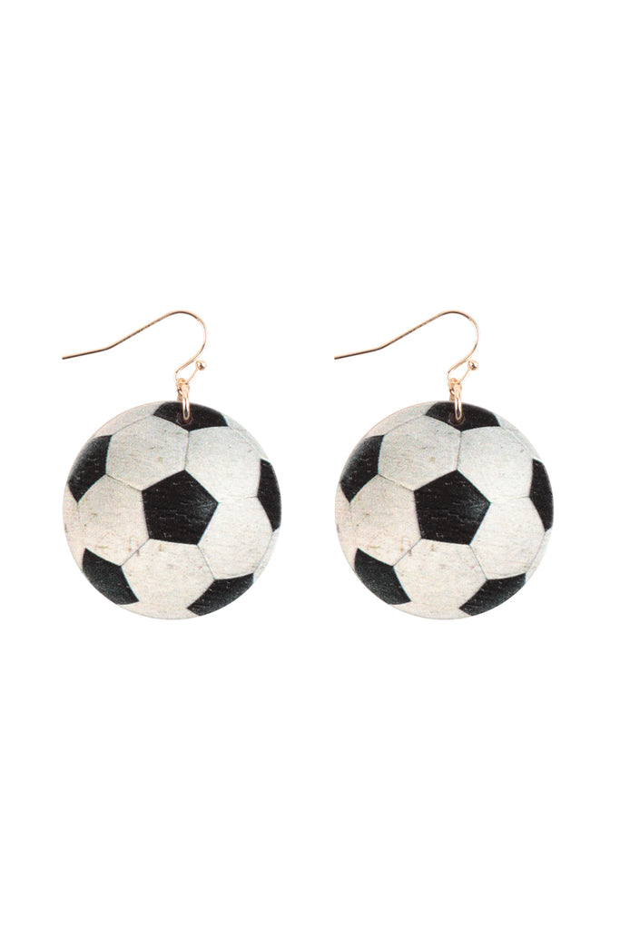GAMEDAY WOOD DANGLE FISH HOOK EARRINGS
