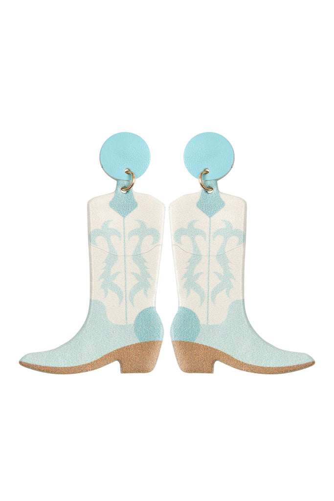 WESTERN BOOT PU LEATHER EARRINGS