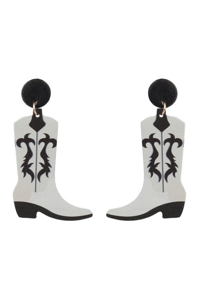 WESTERN BOOT PU LEATHER EARRINGS